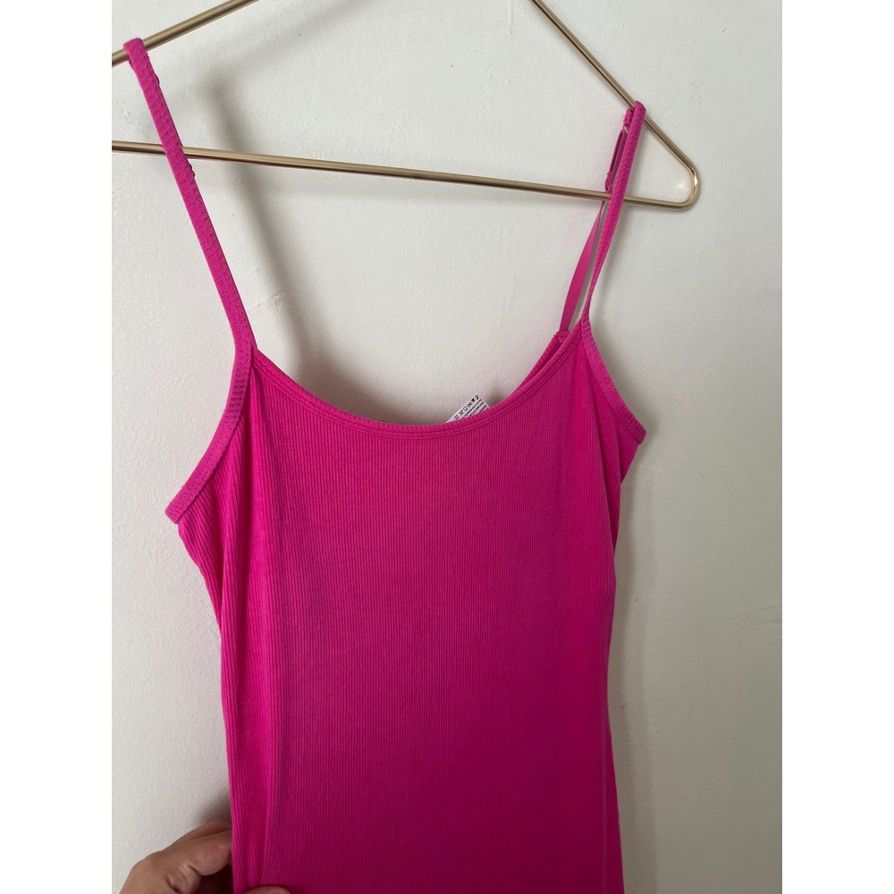 Popilush Hot Pink Ribbed Built-In Shapewear Slip Maxi Dress Size L Womens summer - Picture 3 of 5